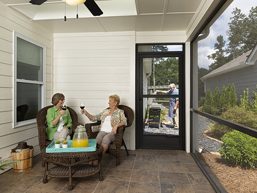 Enjoying drinks on your screened in porch.>